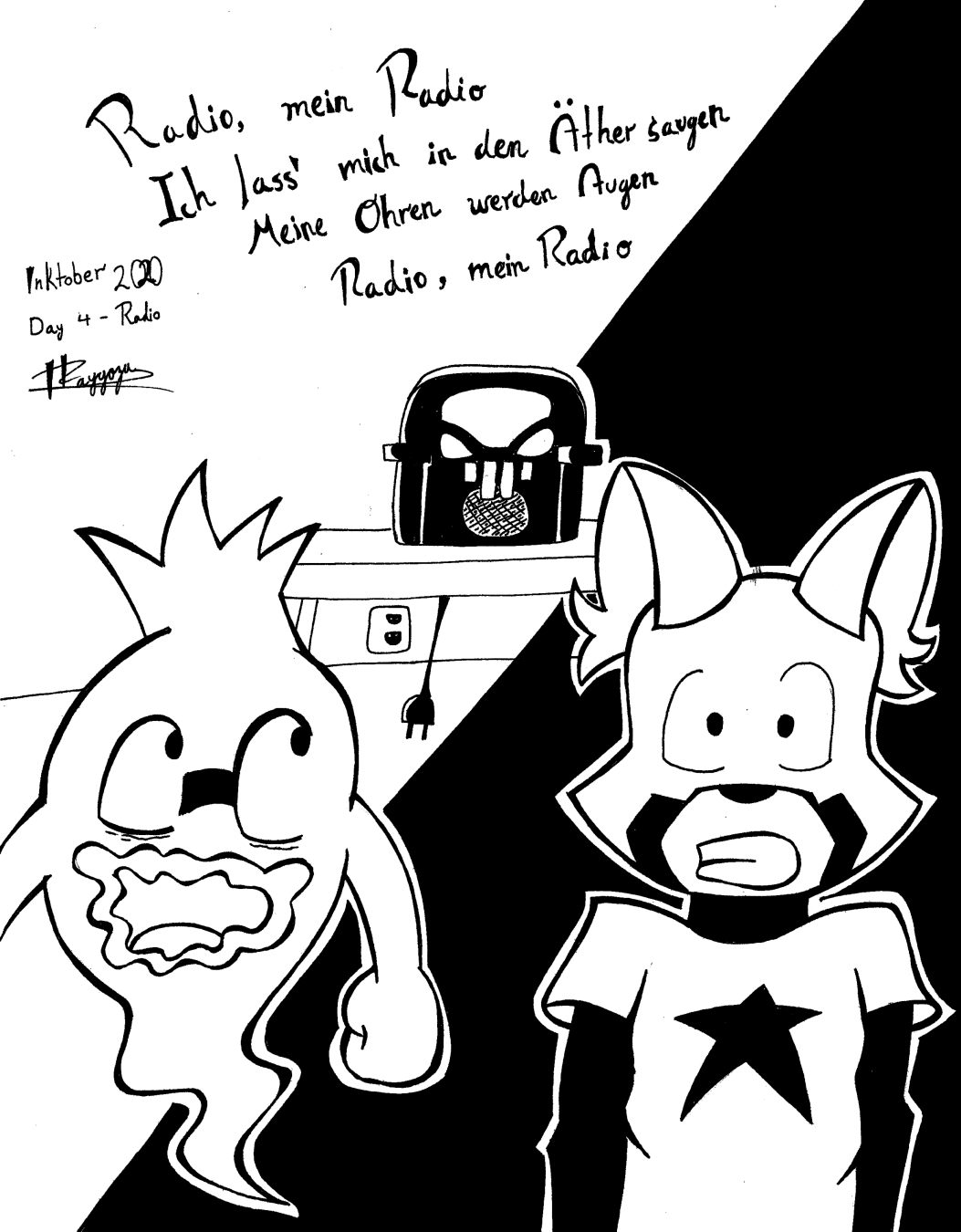 Hash and Whisper listening the unplug radio play "Radio" by Rammstein